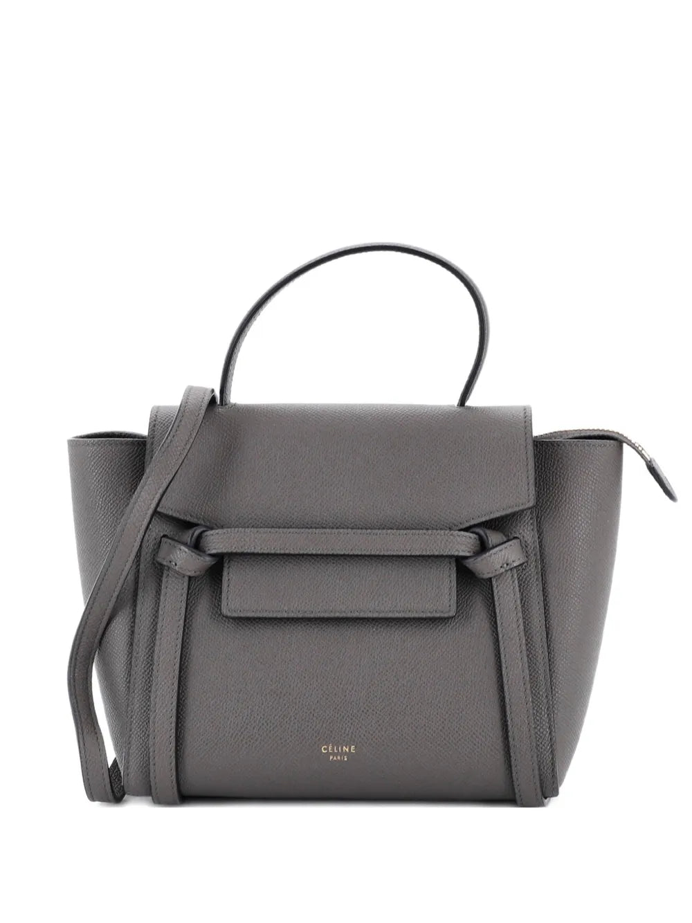 Celine Pre Owned Belt Bag Textured Leather Nano Shoulder Bag — Same as shown — Size One Size — Front View