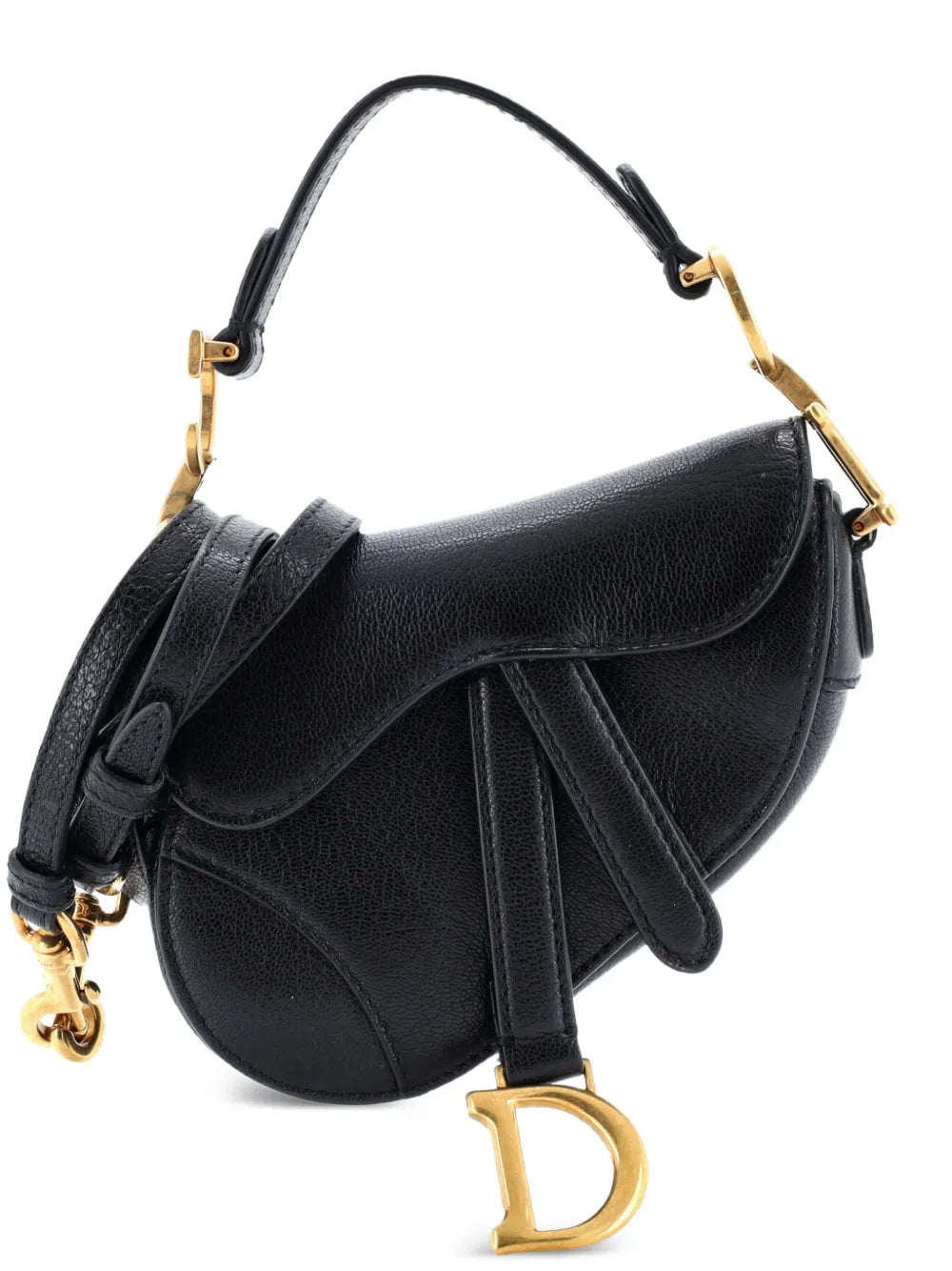 Christian Dior Pre Owned Saddle Handbag With Strap Leather Micro Shoulder Bag — Same as shown — Size One Size — Front View