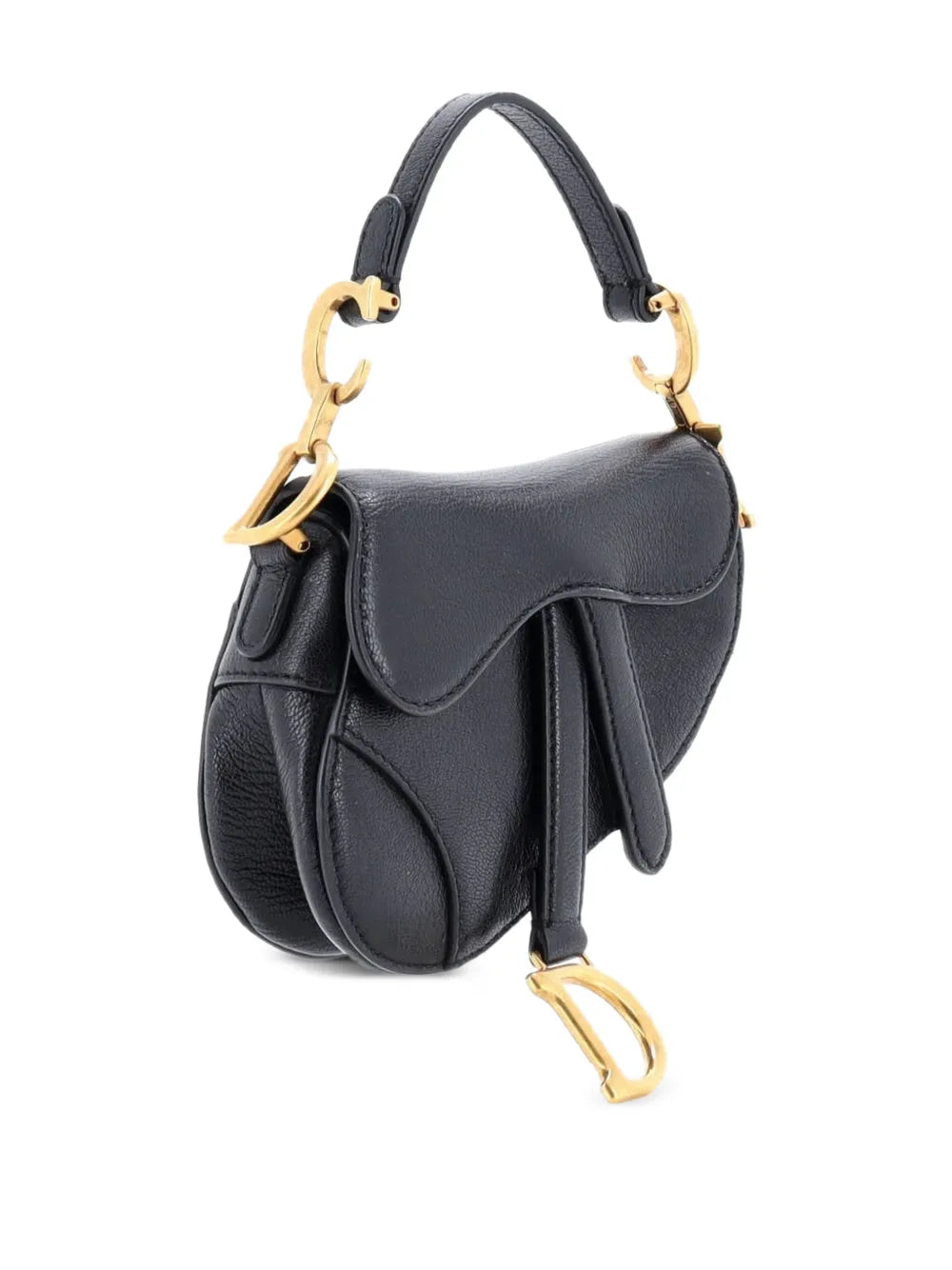 Christian Dior Pre Owned Saddle Handbag With Strap Leather Micro Shoulder Bag — Same as shown — Size One Size — Back View
