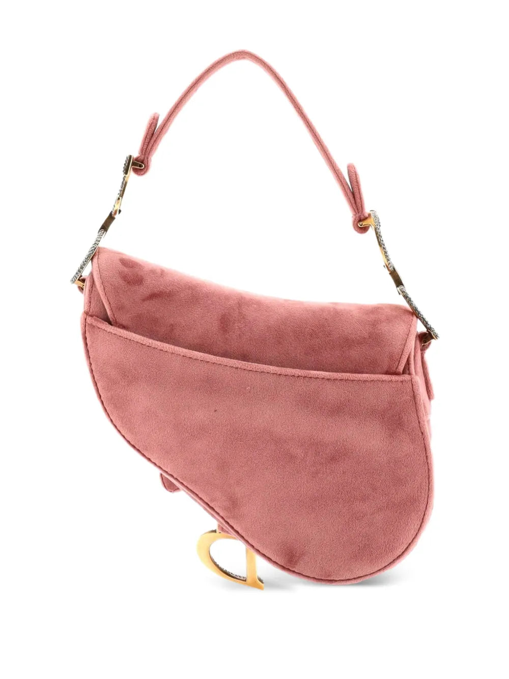 Christian Dior Pre Owned Saddle Handbag Velvet With Crystals Mini Shoulder Bag — Same as shown — Size One Size — Side View