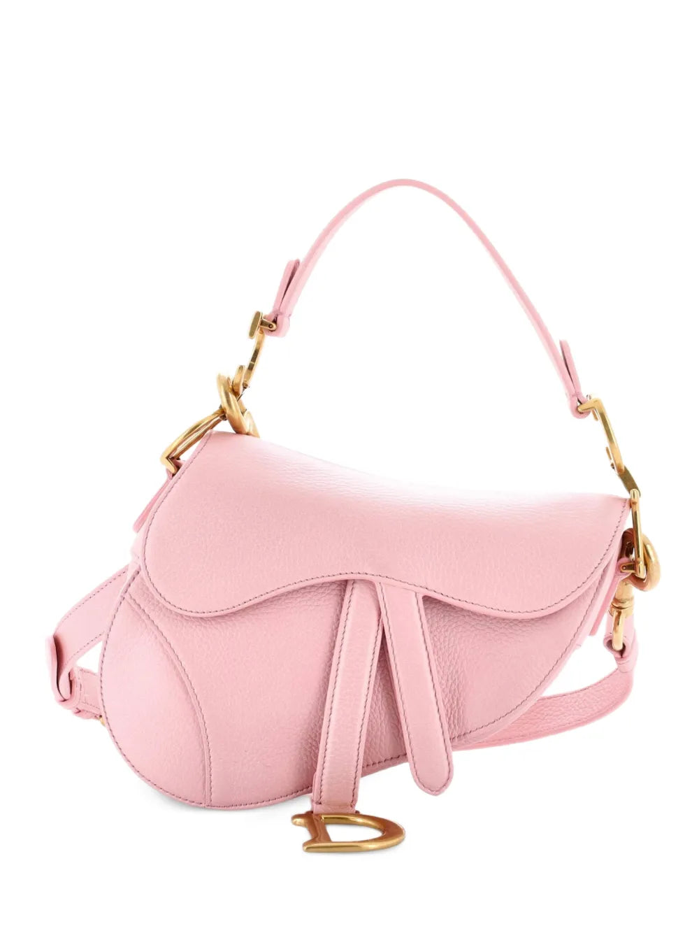 Christian Dior Pre Owned Saddle Handbag With Strap Leather Mini Shoulder Bag — Same as shown — Size One Size — Front View