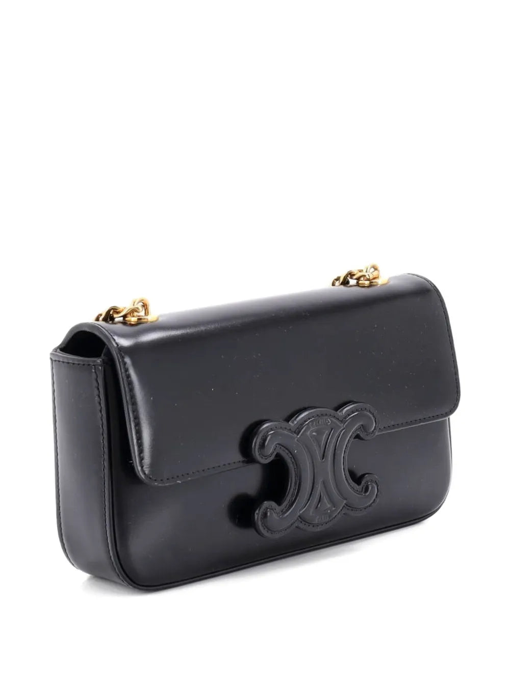 Celine Pre Owned Triomphe Chain Leather Small Shoulder Bag — Same as shown — Size One Size — Back View