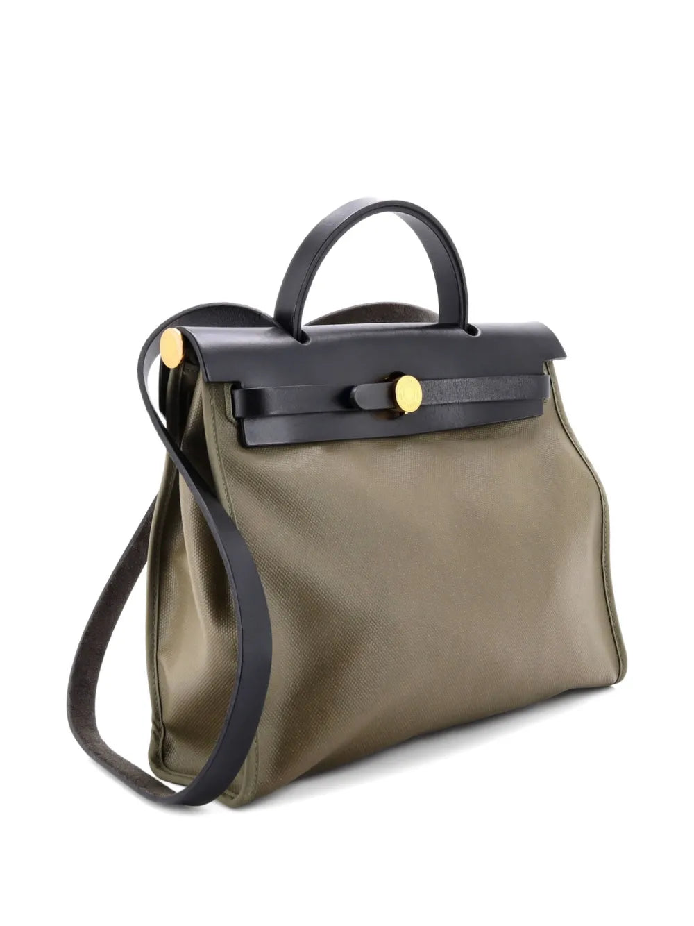 Hermes Pre Owned Herbag Zip Leather And Toile 31 Shoulder Bag — Same as shown — Size One Size — Back View