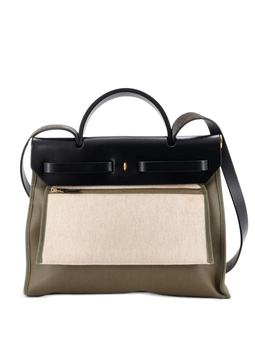 Hermes Pre Owned Herbag Zip Leather And Toile 31 Shoulder Bag — Same as shown — Size One Size — Side View