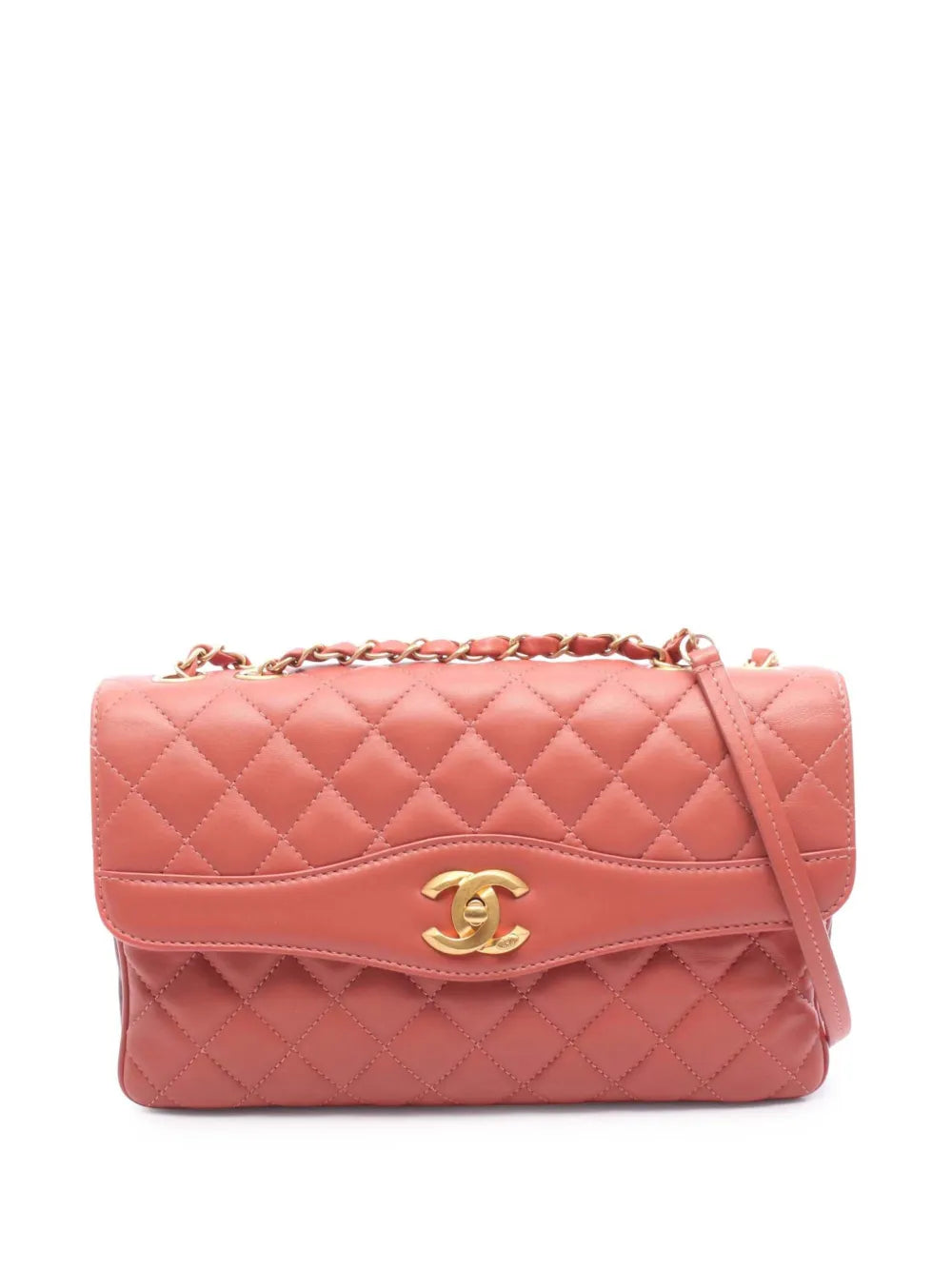 Chanel Pre Owned 2018 Large Quilted Lambskin Daily Companion Flap Shoulder Bag — Same as shown — Size One Size — Front View