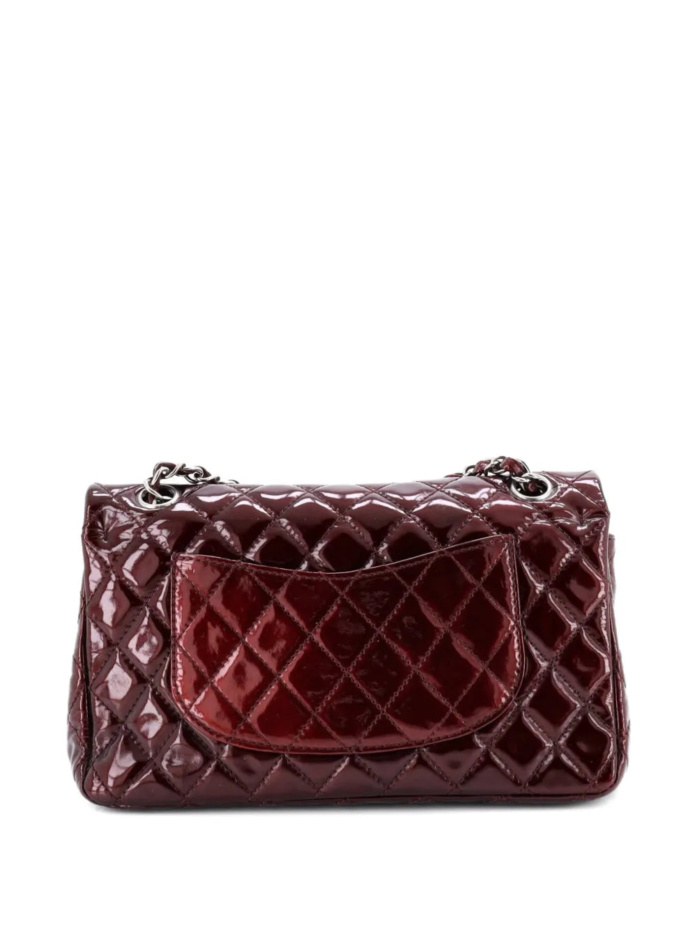 Chanel Pre Owned Classic Double Flap Bag Quilted Patent Medium Shoulder Bag — Same as shown — Size One Size — Side View