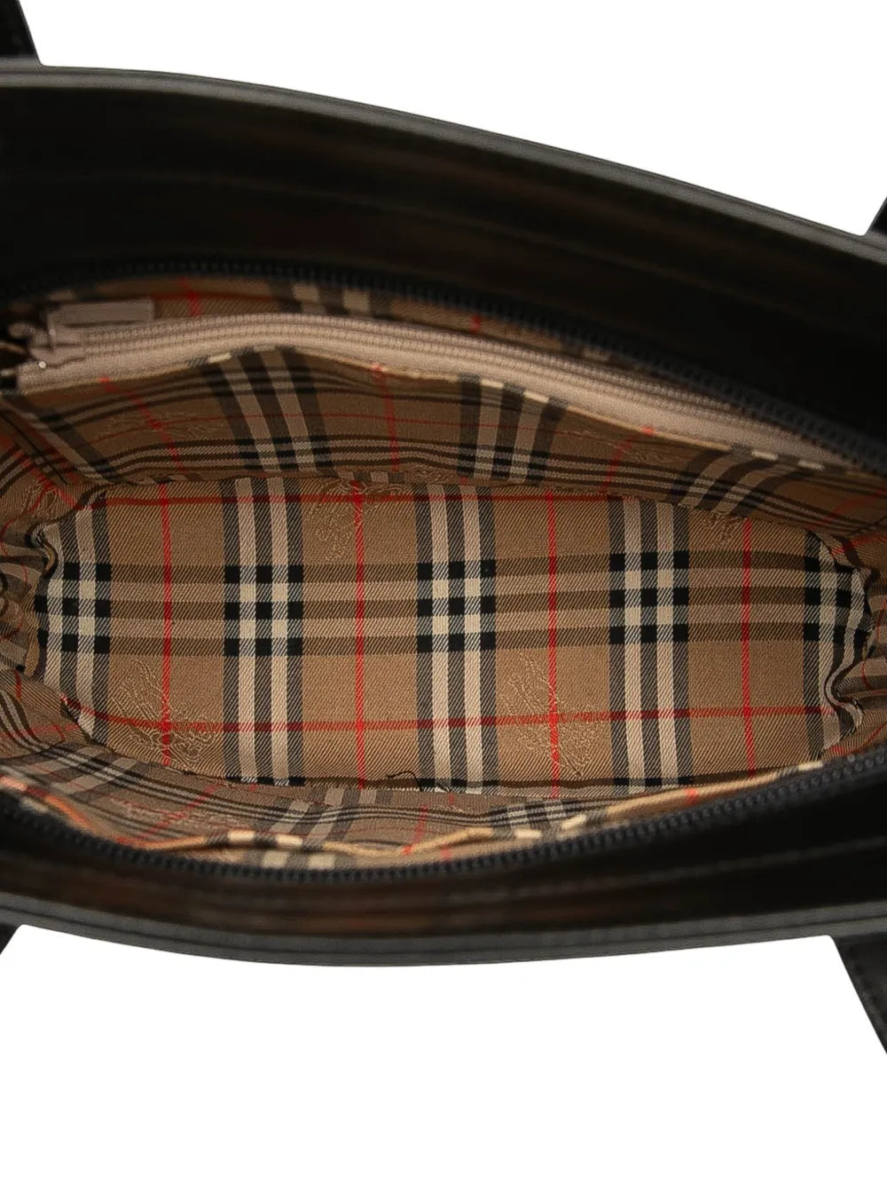 Burberry Pre Owned 2000 2017 House Check Trimmed Leather Shoulder Bag — Same as shown — Size One Size — Detail View