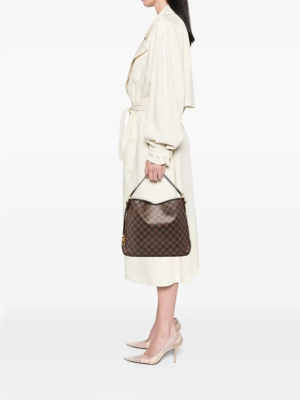 Louis Vuitton Pre Owned 2015 Damier Ebene Delightful Pm Shoulder Bag — Same as shown — Size One Size — Side View