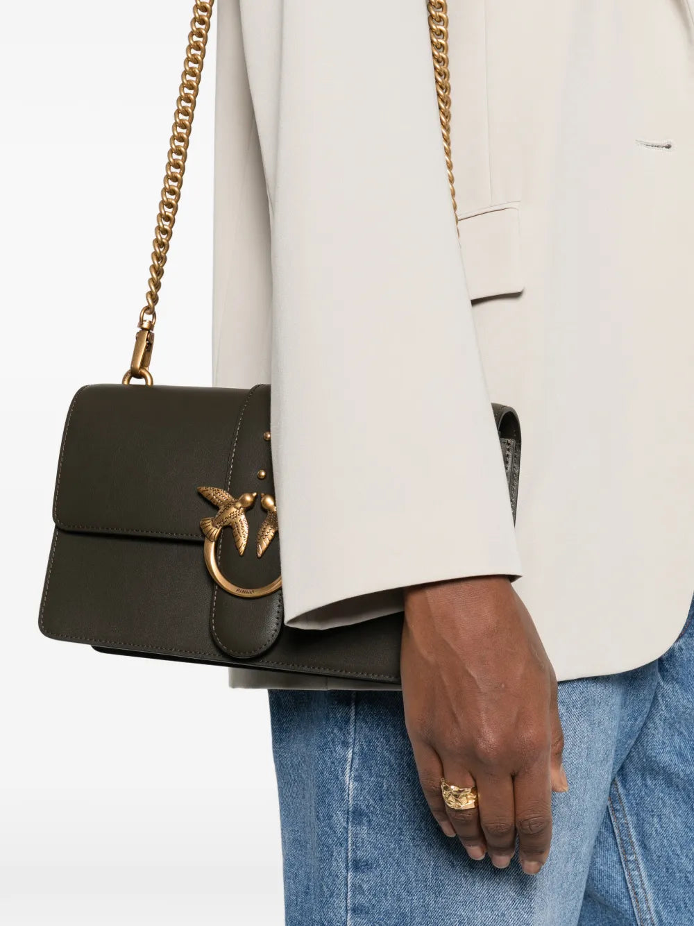 Pinko Medium Love Bag One Leather Shoulder Bag — Same as shown — Size One Size — Side View