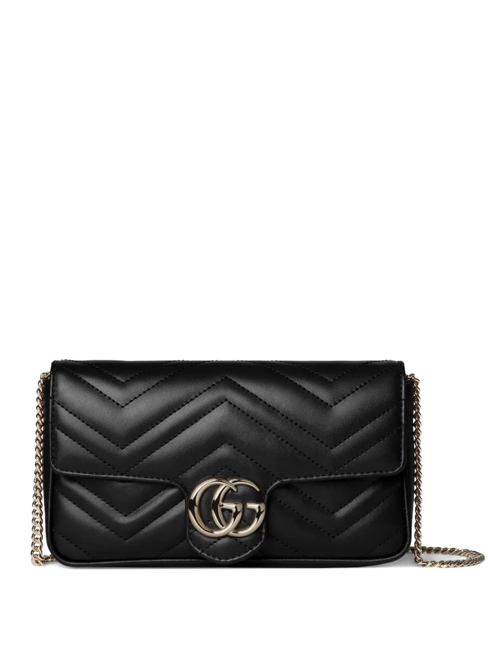 Gucci Small Gg Marmont Chevron Chain Shoulder Bag — Same as shown — Size One Size — Front View