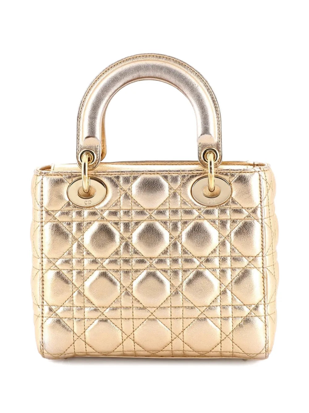 Christian Dior Pre Owned My Abcdior Lady Dior Bag Metallic Cannage Quilt Leather Shoulder Bag — Same as shown — Size One Size — Side View