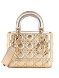 Christian Dior Pre Owned My Abcdior Lady Dior Bag Metallic Cannage Quilt Leather Shoulder Bag — Same as shown — Size One Size — Front View