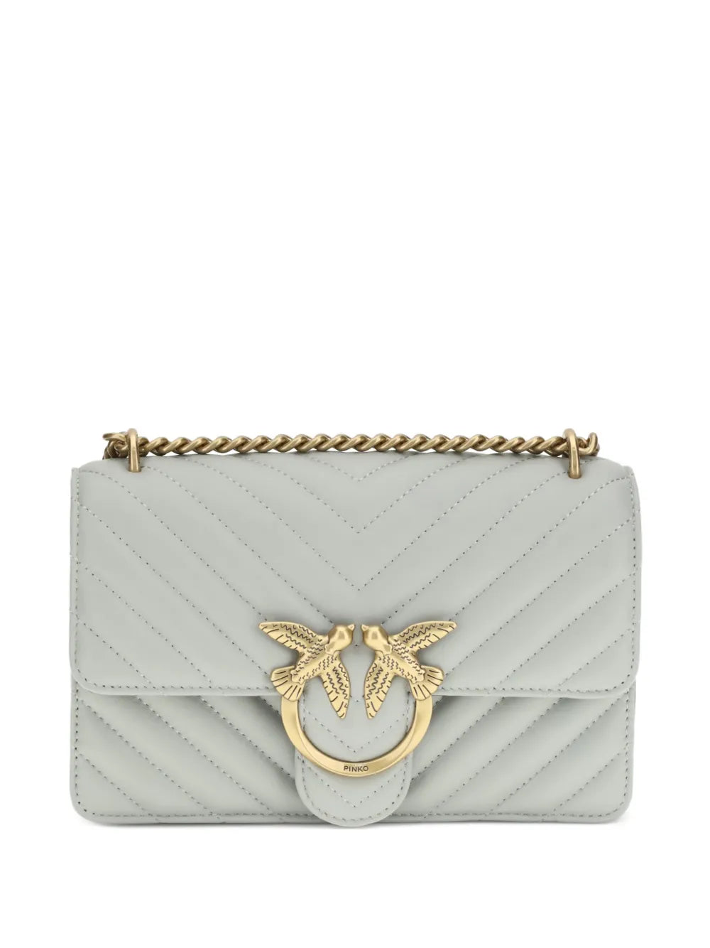 Pinko Love Chevron Bird Ring Leather Shoulder Bag — Same as shown — Size One Size — Front View