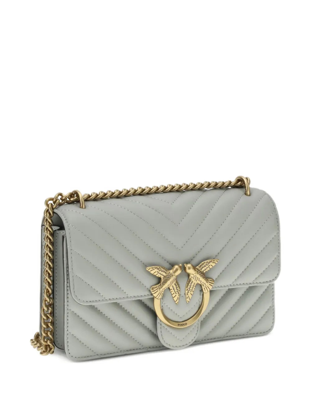 Pinko Love Chevron Bird Ring Leather Shoulder Bag — Same as shown — Size One Size — Back View