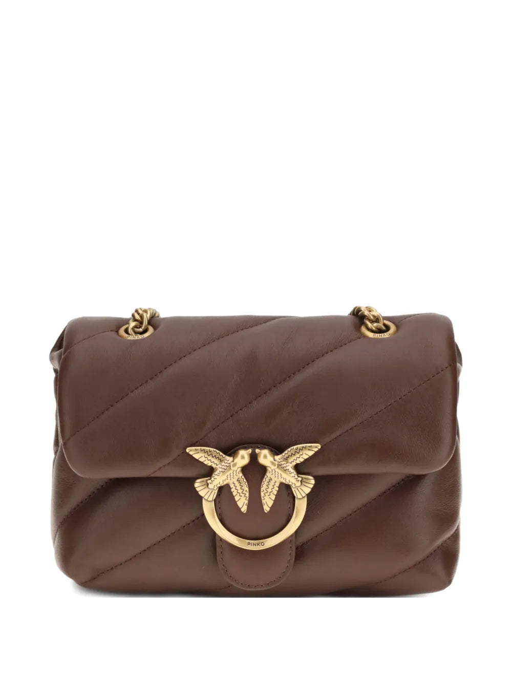 Pinko Love Quilted Chain Leather Shoulder Bag — Same as shown — Size One Size — Front View