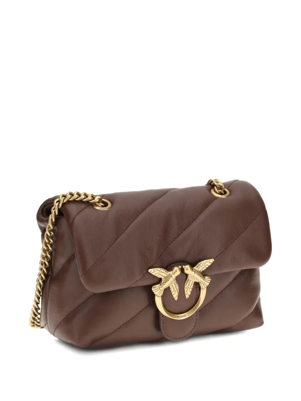 Pinko Love Quilted Chain Leather Shoulder Bag — Same as shown — Size One Size — Back View