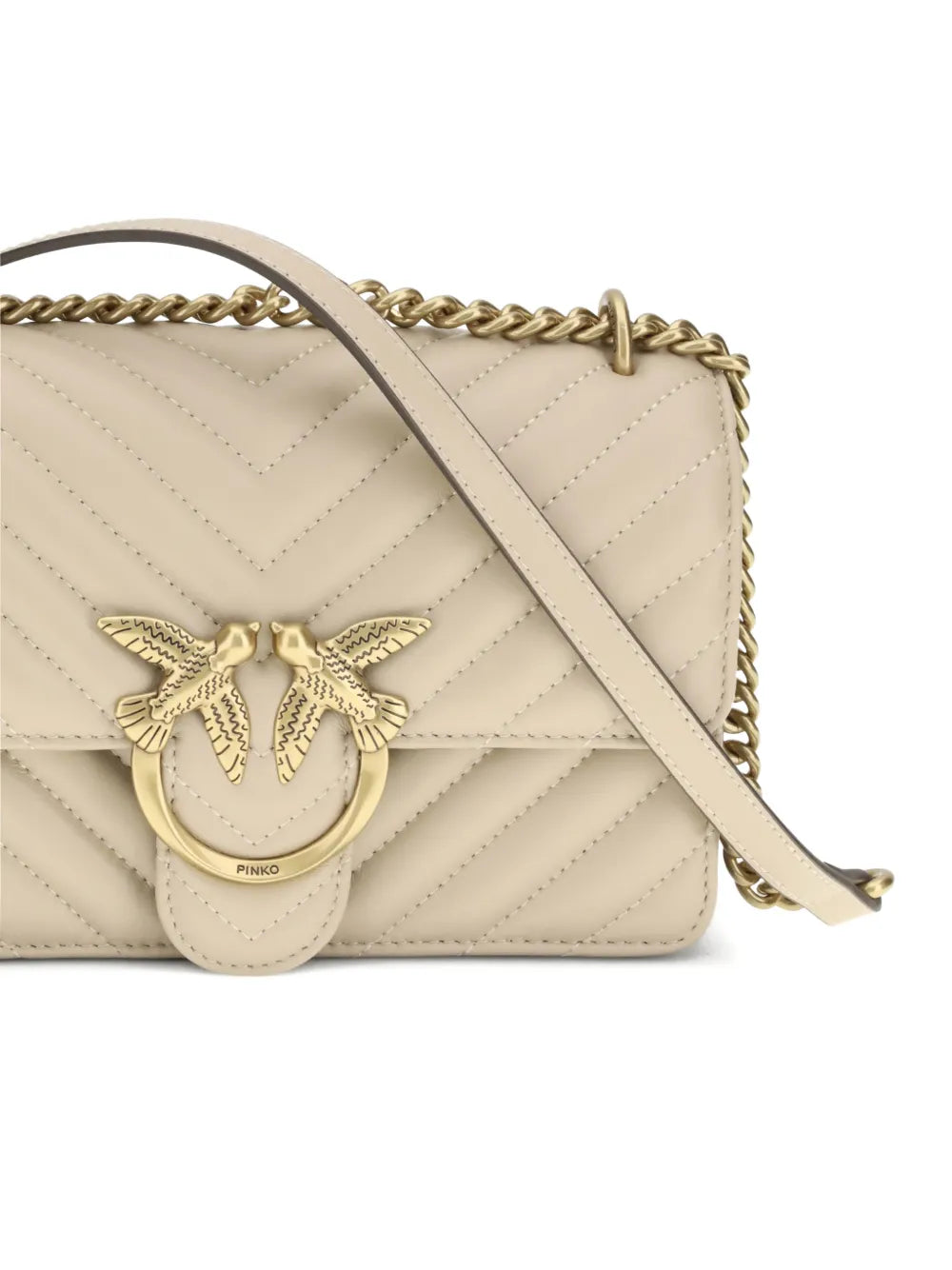 Pinko Love Chevron Chain Shoulder Bag — Same as shown — Size One Size — Top View