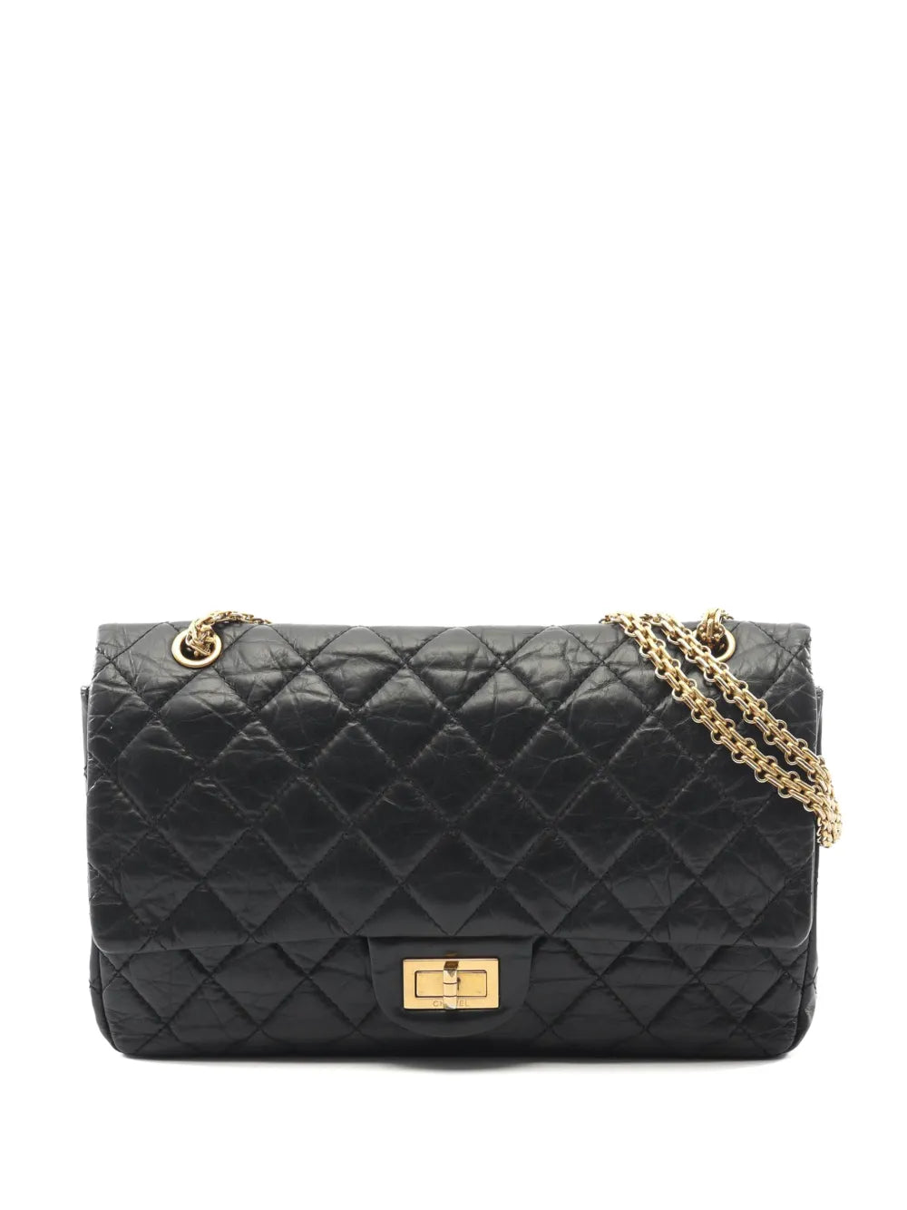 Chanel Pre Owned 2013 2014 Reissue 255 Aged Calfskin Double Flap 227 Shoulder Bag — Same as shown — Size One Size — Front View