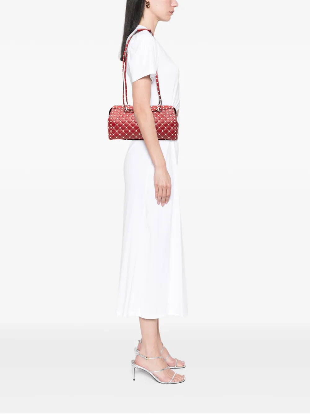 Valentino Garavani Pre Owned 2000 2017 Lambskin Free Rockstud Spike Shoulder Bag — Same as shown — Size One Size — Side View