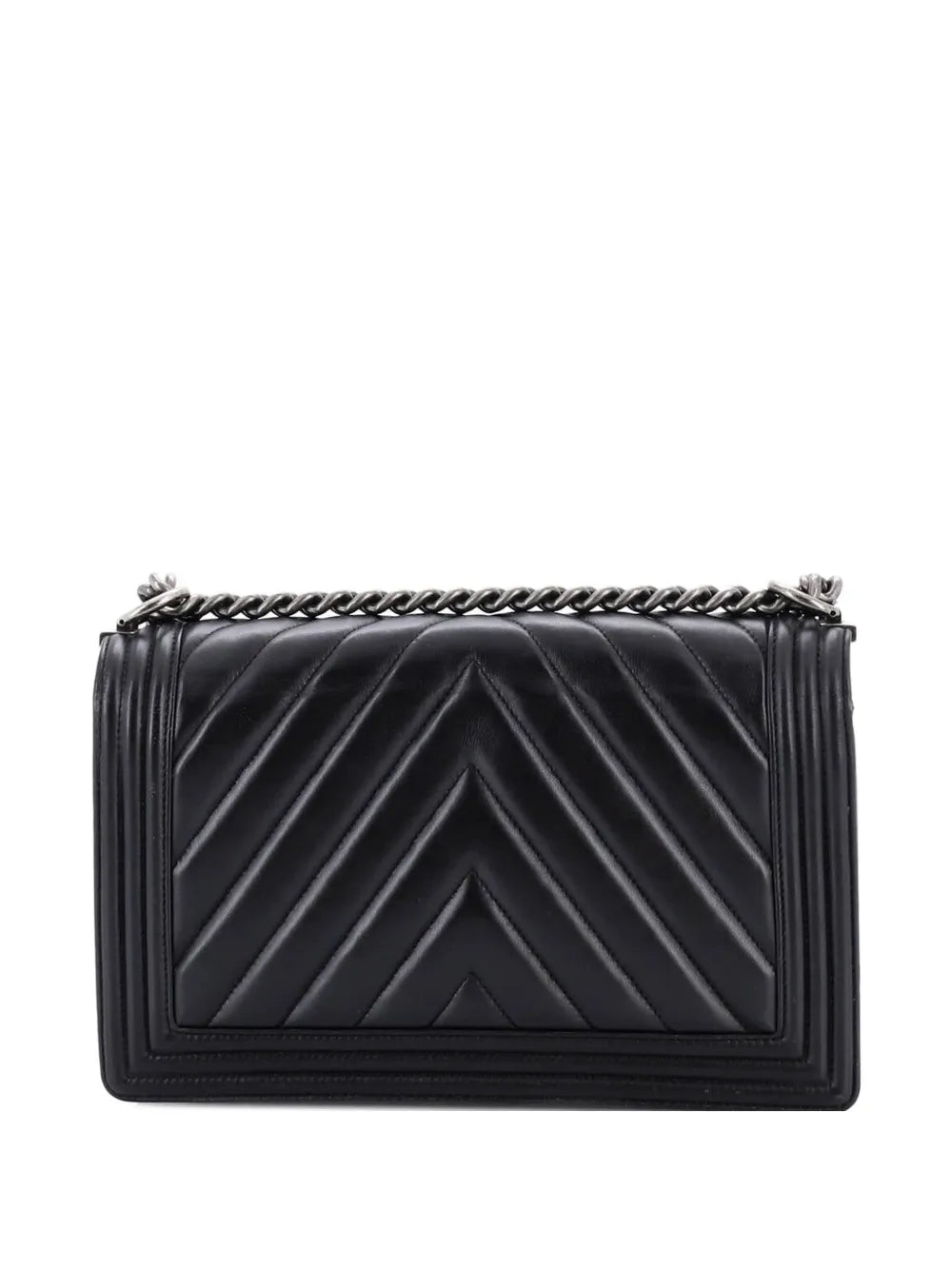 Chanel Pre Owned Boy Flap Bag Chevron Calfskin New Medium Shoulder Bag — Same as shown — Size One Size — Side View