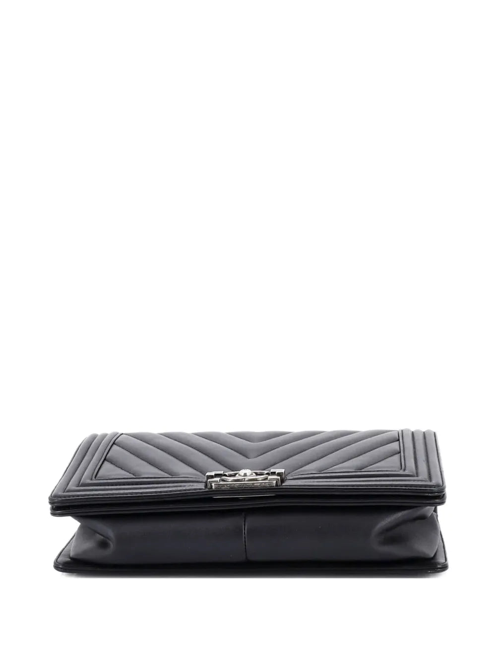 Chanel Pre Owned Boy Flap Bag Chevron Calfskin New Medium Shoulder Bag — Same as shown — Size One Size — Back View