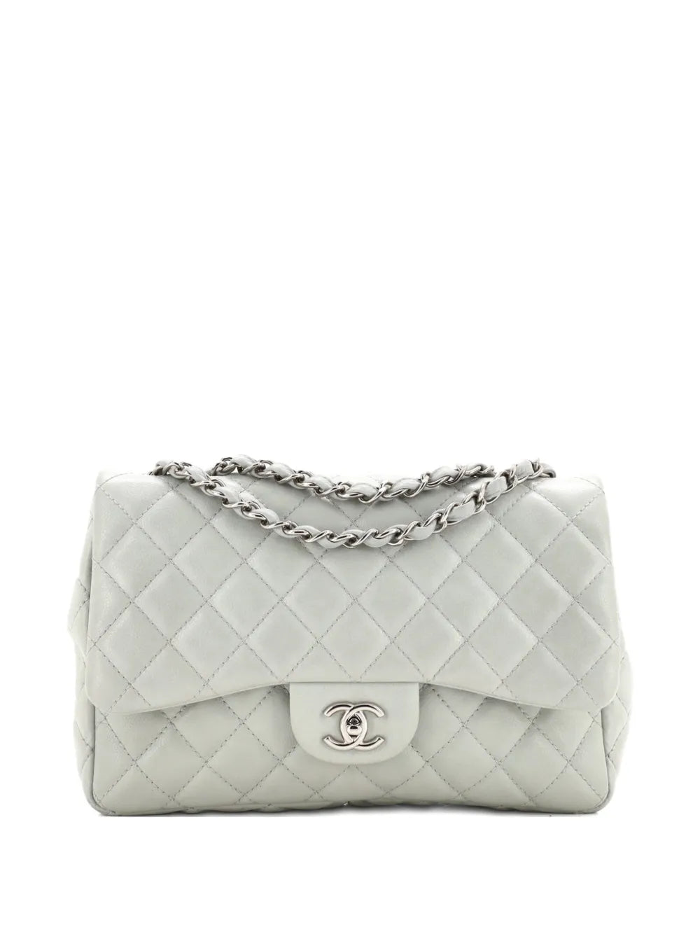 Chanel Pre Owned Classic Single Flap Bag Quilted Caviar Jumbo Shoulder Bag — Same as shown — Size One Size — Front View