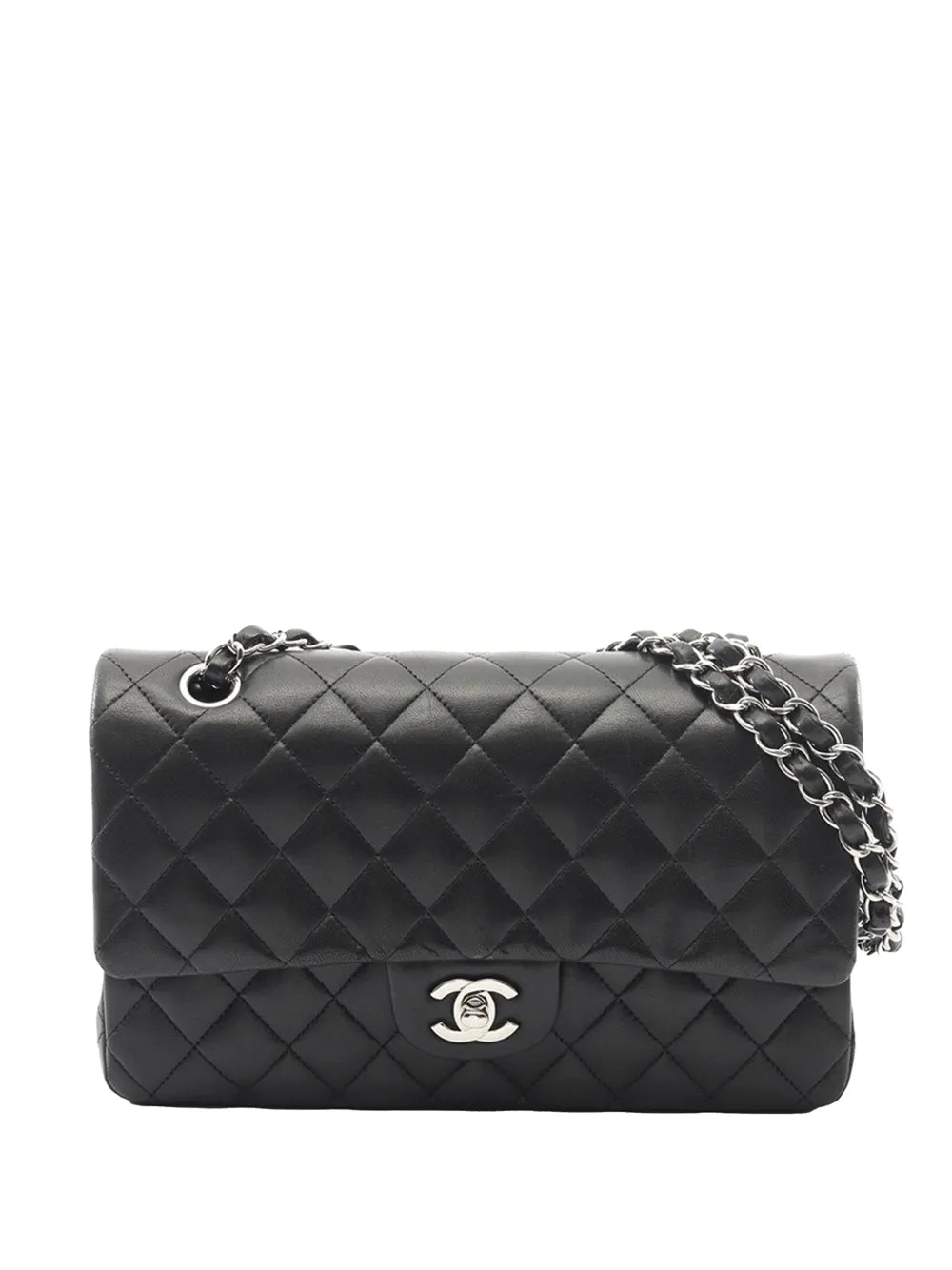 Chanel Pre Owned 2010 2011 Medium Classic Lambskin Double Flap Shoulder Bag — Same as shown — Size One Size — Front View