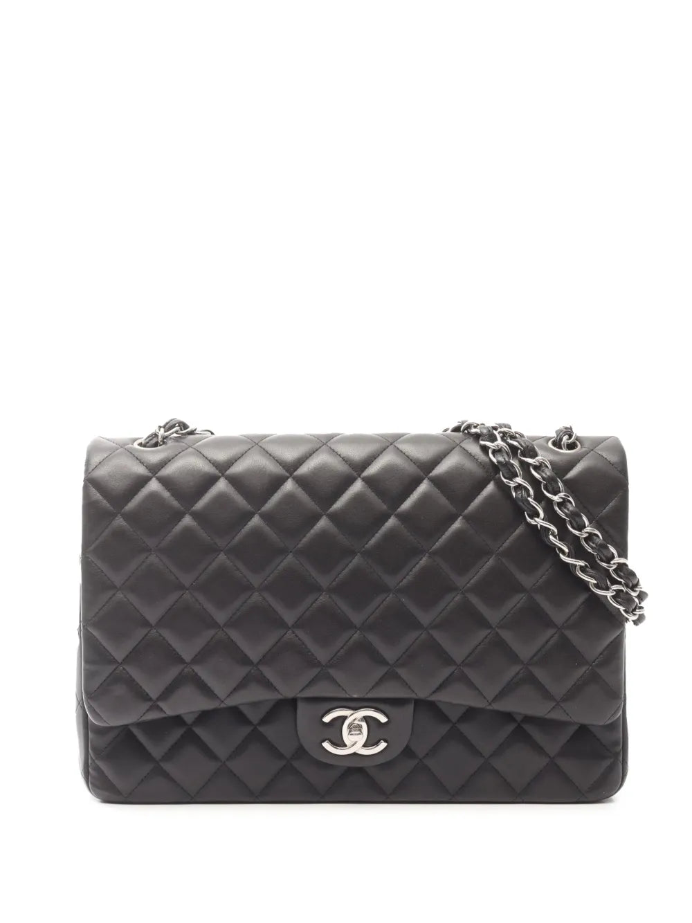Chanel Pre Owned 2011 Maxi Classic Lambskin Double Flap Shoulder Bag — Same as shown — Size One Size — Front View