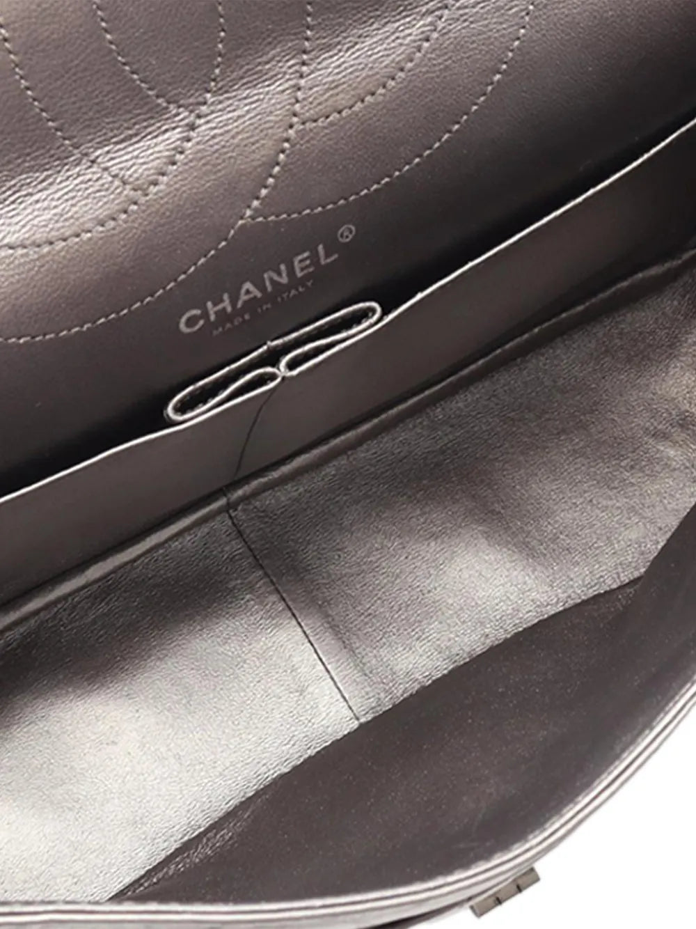 Chanel Pre Owned 2012 2013 Maxi Aged Calfskin Reissue 255 Double Flap Bag Shoulder Bag — Same as shown — Size One Size — Top View