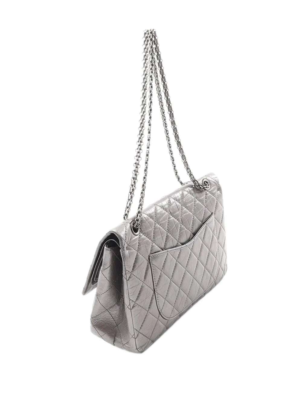 Chanel Pre Owned 2012 2013 Maxi Aged Calfskin Reissue 255 Double Flap Bag Shoulder Bag — Same as shown — Size One Size — Back View
