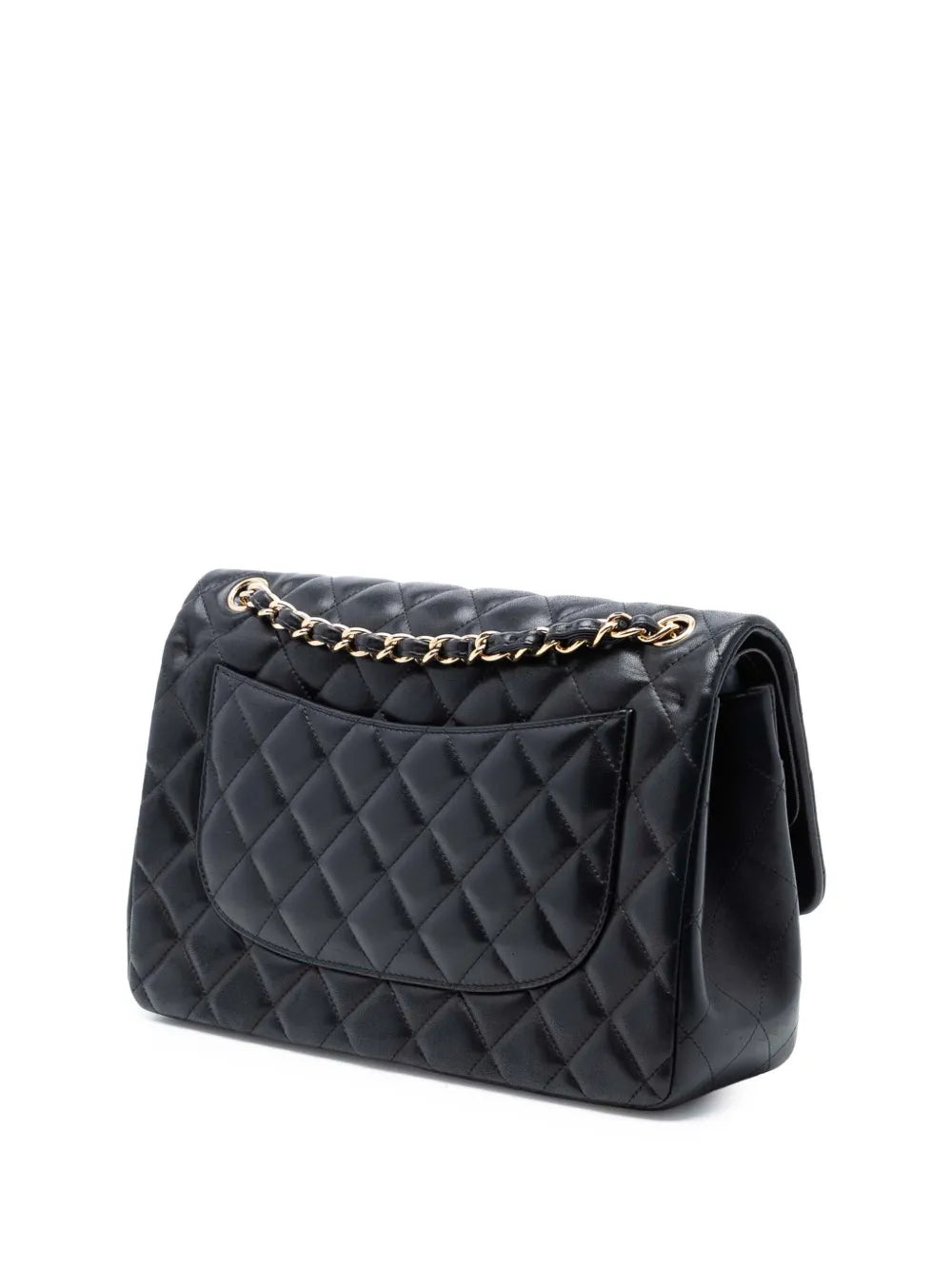Chanel Pre Owned 2011 Jumbo Classic Lambskin Double Flap Shoulder Bag — Same as shown — Size One Size — Back View