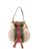 Gucci Pre Owned 2016 2025 Gg Canvas Web Rania Drawstring Hobo Bag — Same as shown — Size One Size — Front View
