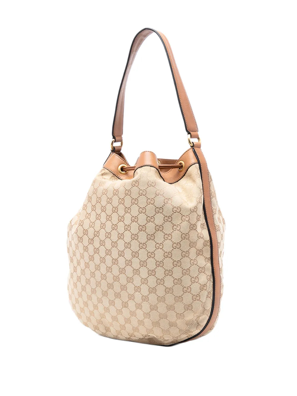 Gucci Pre Owned 2016 2025 Gg Canvas Web Rania Drawstring Hobo Bag — Same as shown — Size One Size — Back View