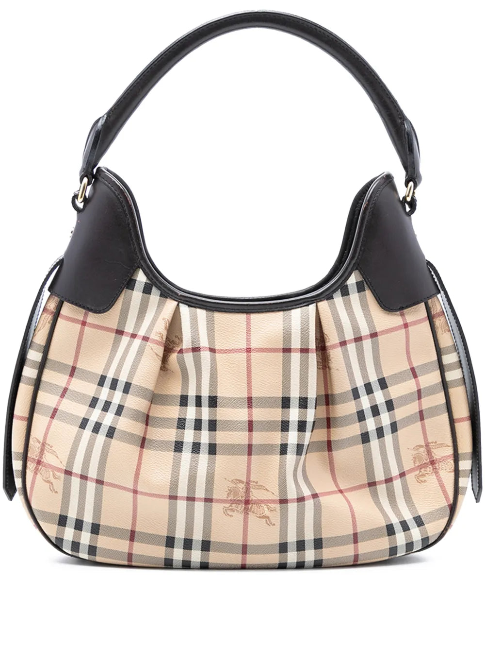 Burberry Pre Owned 2000 2010 Haymarket Check Coated Canvas Brooklyn Hobo Bag — Same as shown — Size One Size — Front View