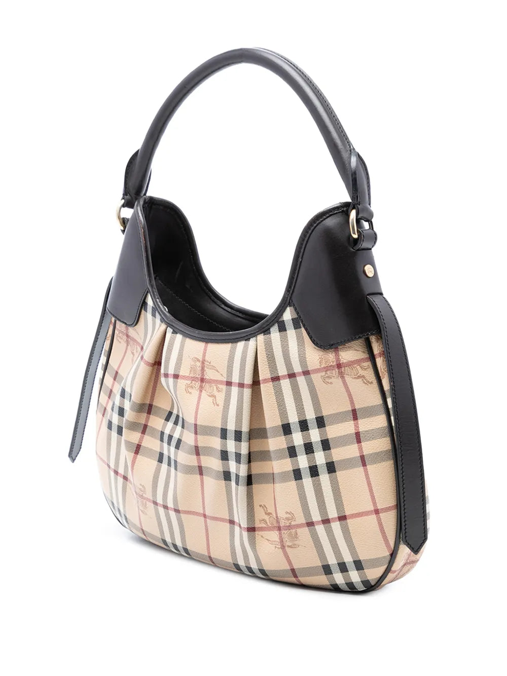 Burberry Pre Owned 2000 2010 Haymarket Check Coated Canvas Brooklyn Hobo Bag — Same as shown — Size One Size — Back View