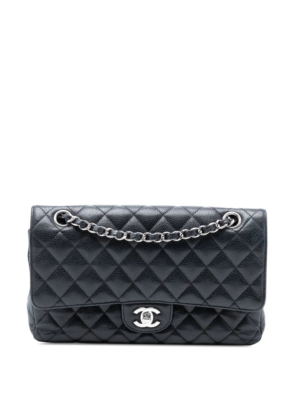 Chanel Pre Owned 2014 2015 Medium Classic Caviar Double Flap Shoulder Bag — Same as shown — Size One Size — Front View