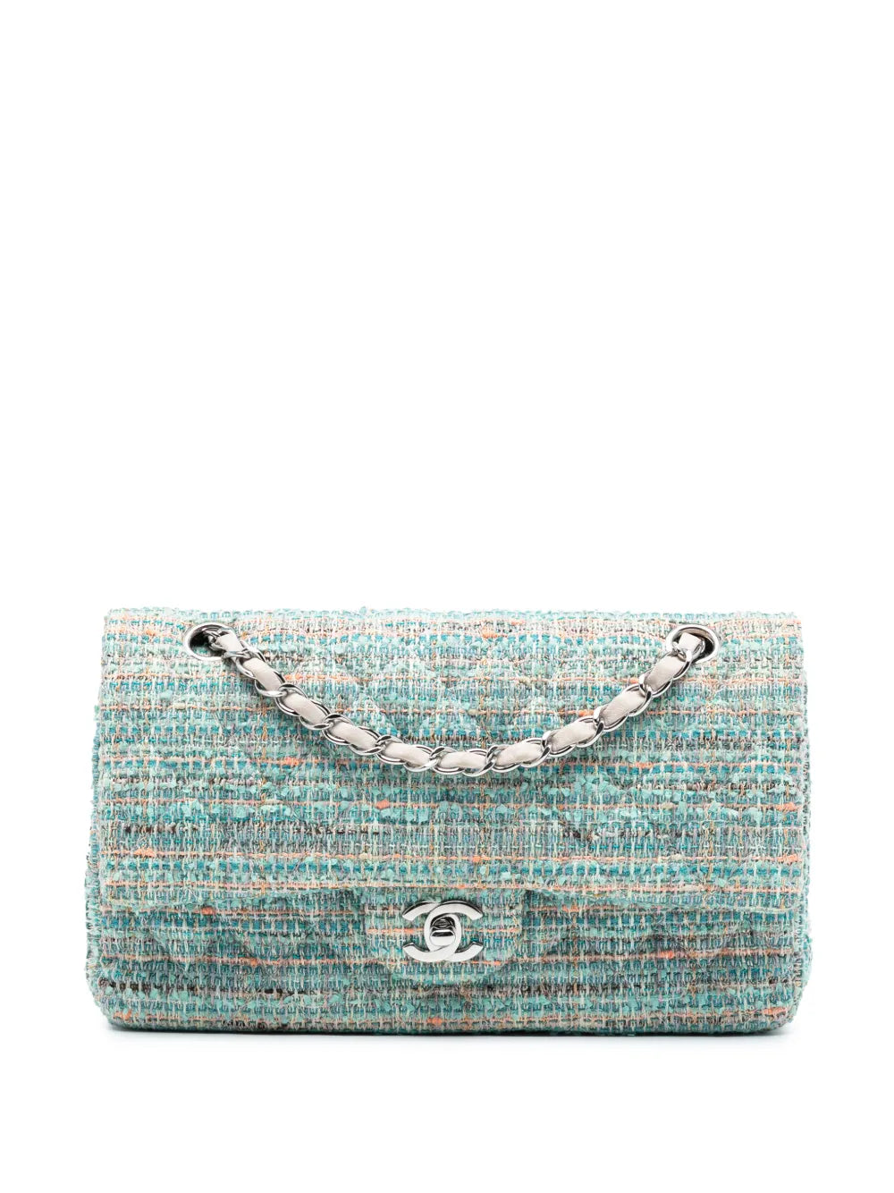 Chanel Pre Owned 2010 2011 Medium Classic Tweed Double Flap Shoulder Bag — Same as shown — Size One Size — Front View