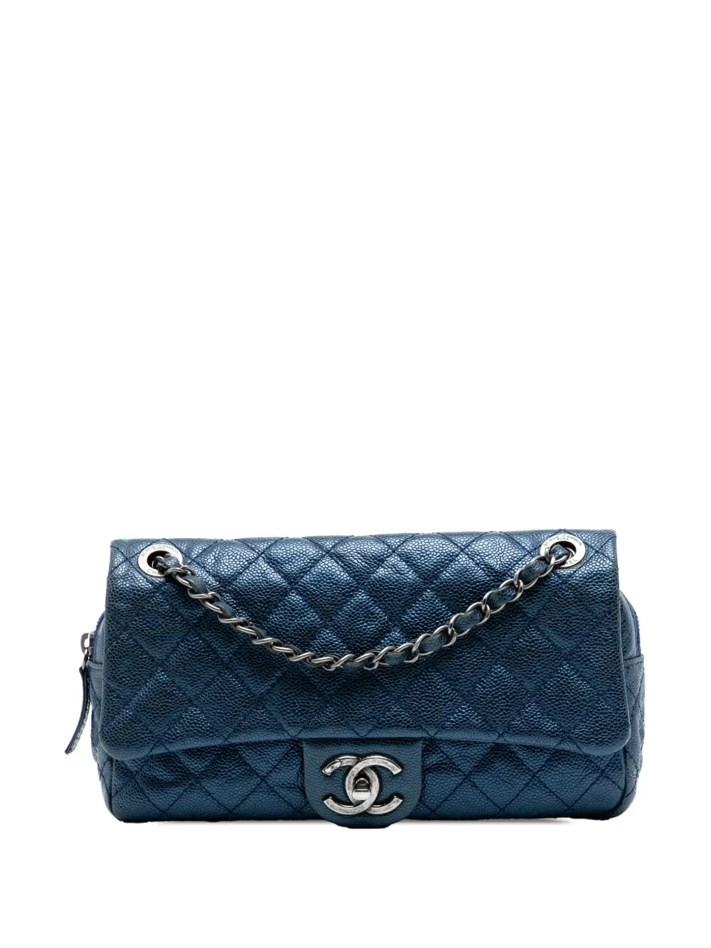 Chanel Pre Owned 2012 Medium Quilted Iridescent Caviar Easy Flap Shoulder Bag — Same as shown — Size One Size — Front View
