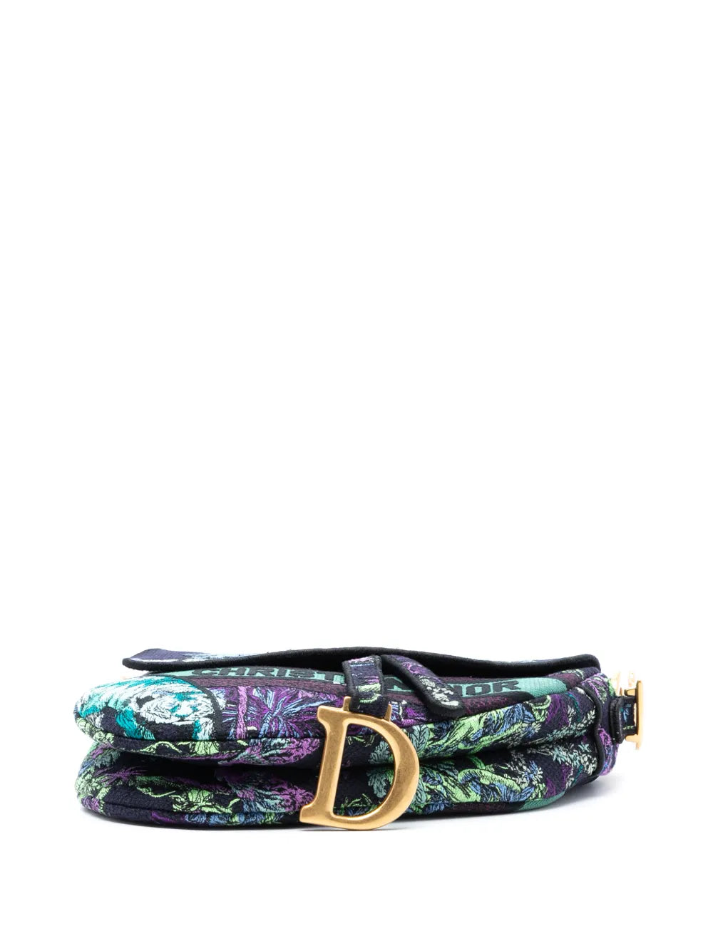 Christian Dior Pre Owned 2023 Canvas Embroidered Floral Saddle Bag Shoulder Bag — Same as shown — Size One Size — Top View