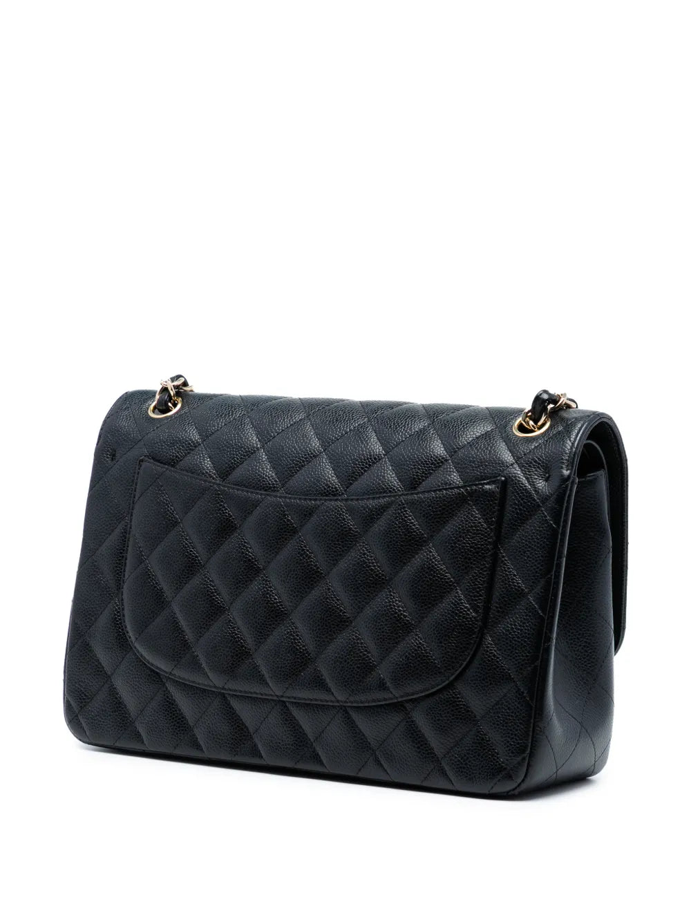 Chanel Pre Owned 2013 2014 Jumbo Classic Caviar Double Flap Shoulder Bag — Same as shown — Size One Size — Back View