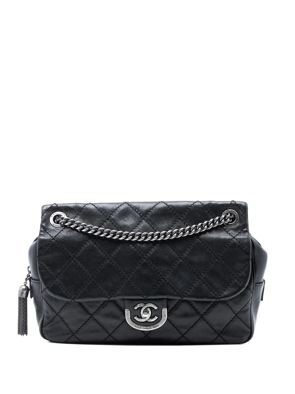 Chanel Pre Owned 2013 2014 Paris Edinburgh Jumbo Quilted Calfskin Coco Sporran Flap Shoulder Bag — Same as shown — Size One Size — Front View