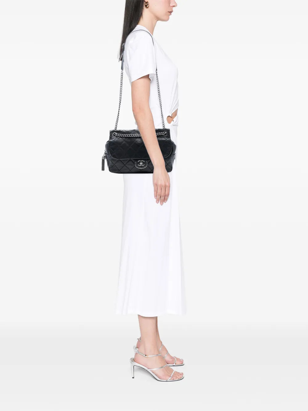 Chanel Pre Owned 2013 2014 Paris Edinburgh Jumbo Quilted Calfskin Coco Sporran Flap Shoulder Bag — Same as shown — Size One Size — Side View