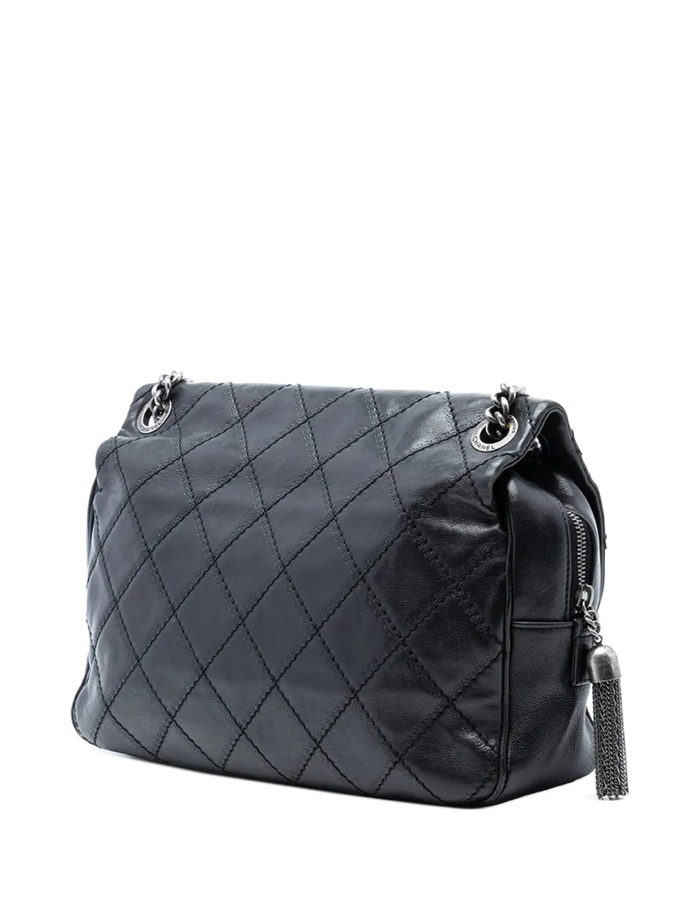 Chanel Pre Owned 2013 2014 Paris Edinburgh Jumbo Quilted Calfskin Coco Sporran Flap Shoulder Bag — Same as shown — Size One Size — Back View
