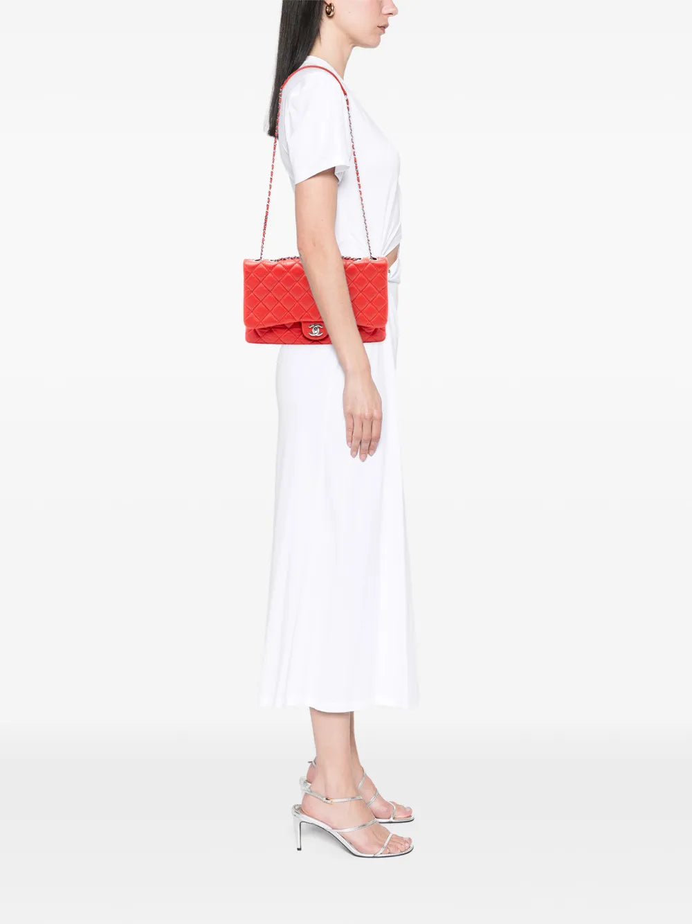 Chanel Pre Owned 2014 Jumbo Quilted Calfskin Tender Touch Flap Shoulder Bag — Same as shown — Size One Size — Side View