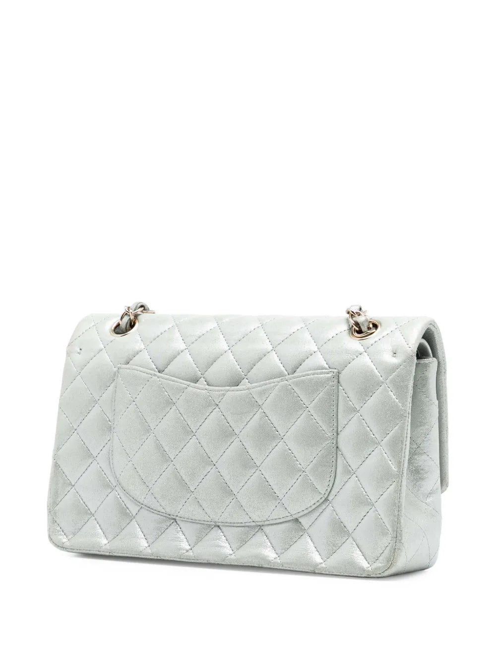 Chanel Pre Owned 2011 Medium Classic Iridescent Lambskin Double Flap Shoulder Bag — Same as shown — Size One Size — Back View