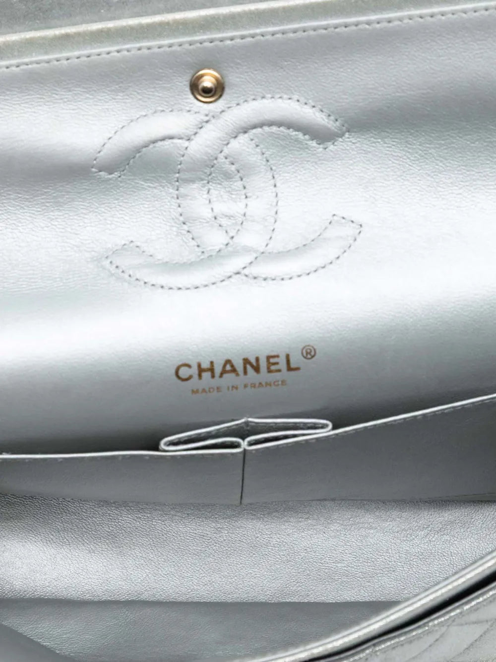 Chanel Pre Owned 2011 Medium Classic Iridescent Lambskin Double Flap Shoulder Bag — Same as shown — Size One Size — Detail View