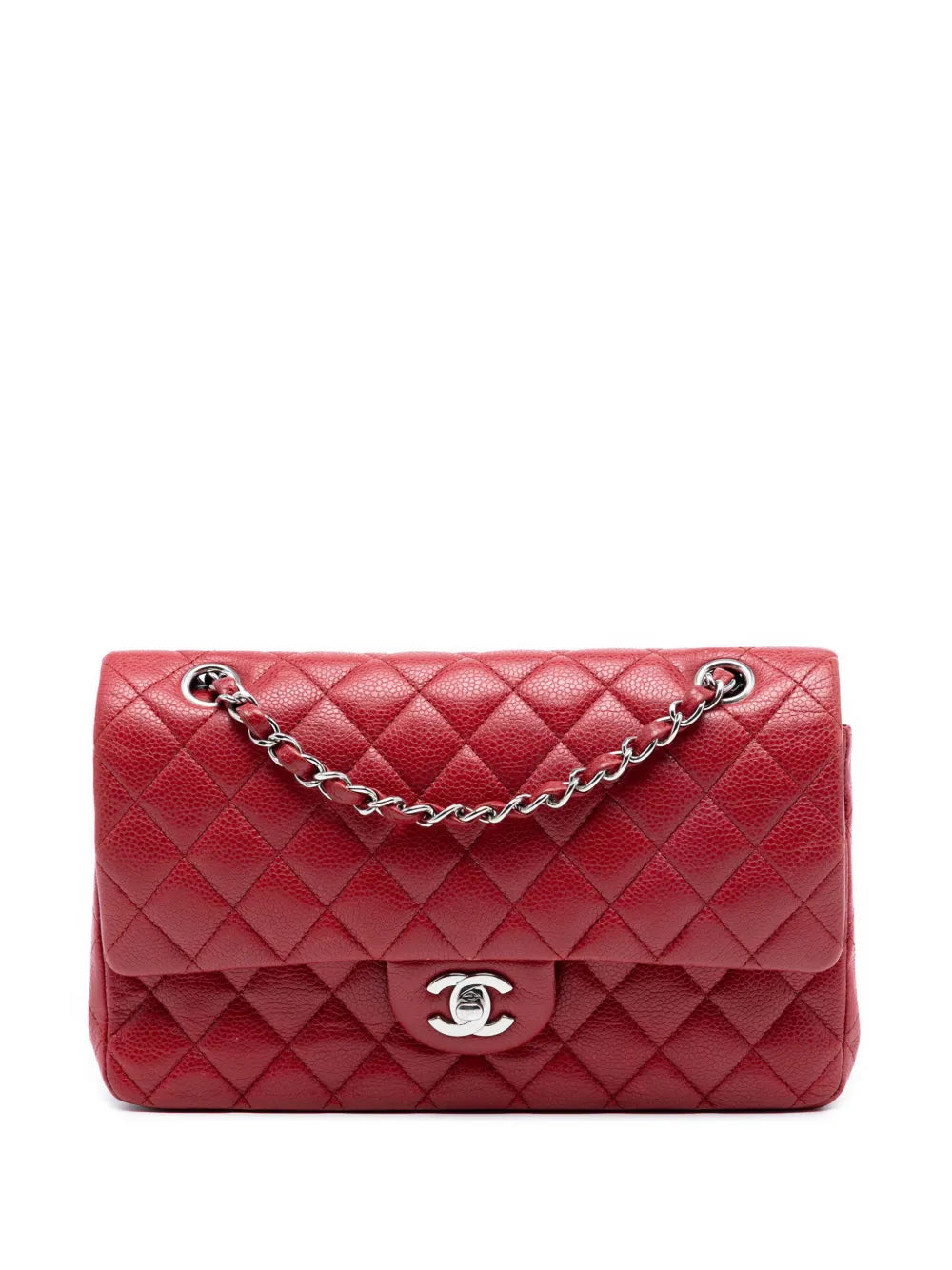 Chanel Pre Owned 2010 2011 Medium Classic Caviar Double Flap Shoulder Bag — Same as shown — Size One Size — Front View