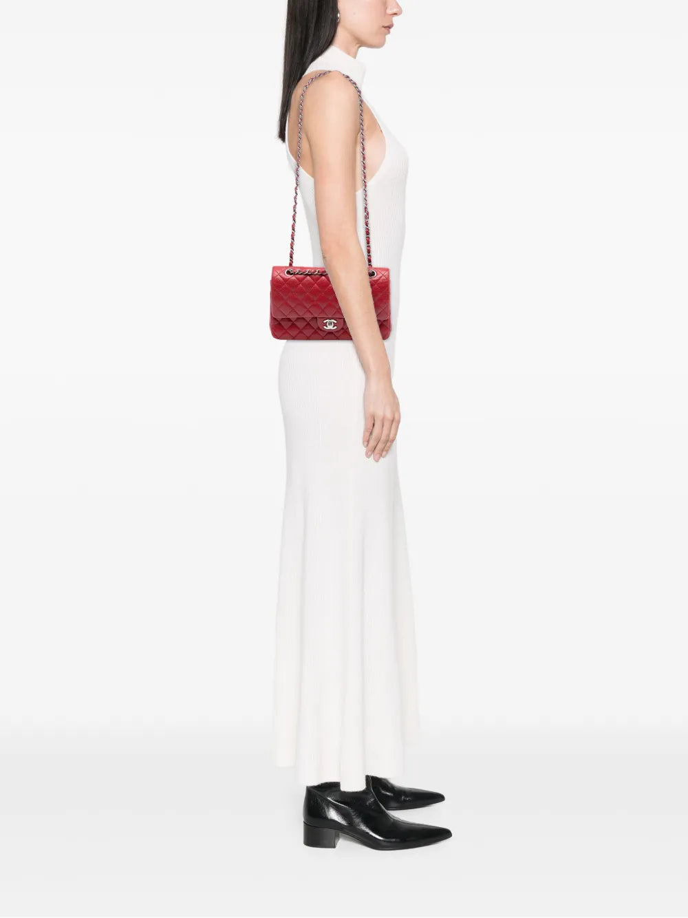 Chanel Pre Owned 2010 2011 Medium Classic Caviar Double Flap Shoulder Bag — Same as shown — Size One Size — Side View