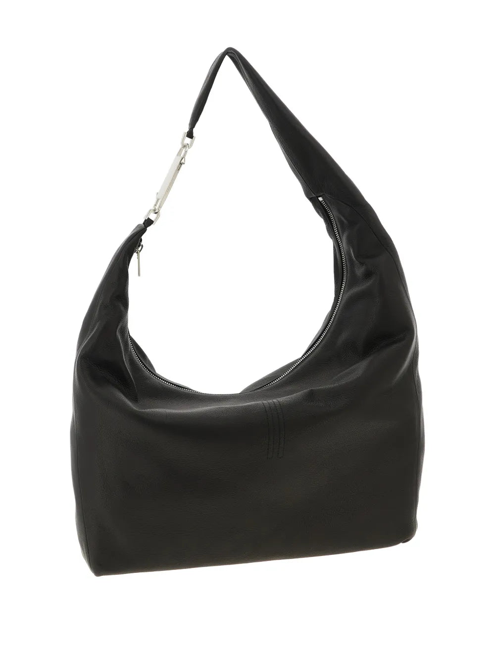 Rick Owens Gemini Zip Hook Leather Shoulder Bag — Same as shown — Size One Size — Side View