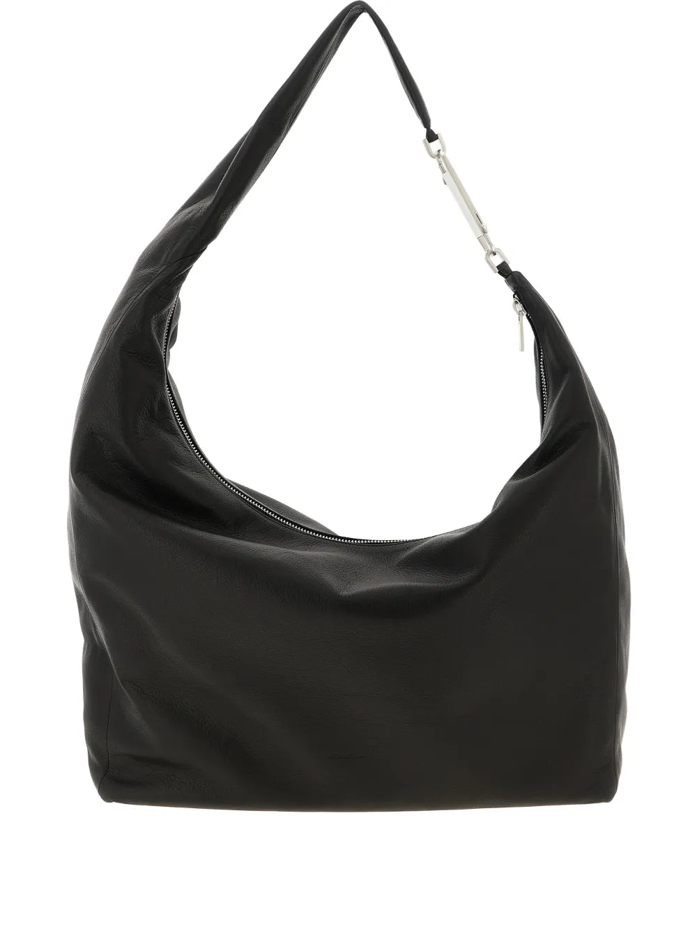 Rick Owens Gemini Zip Hook Leather Shoulder Bag — Same as shown — Size One Size — Front View